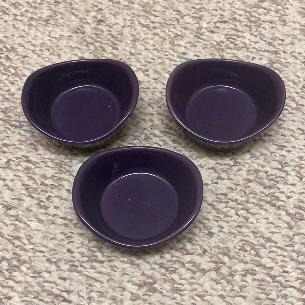 Set of Three Purple Bowls